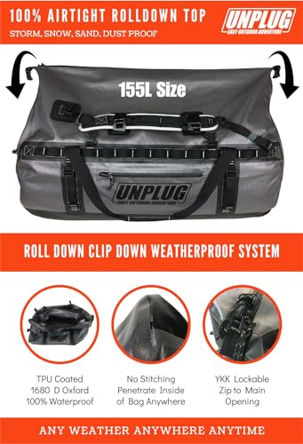 Image Showing UNPLUG Ultimate Adventure Bag -1680D Heavy Duty Waterproof Travel Duffel Bags - Product Type Duffel Bag - Buy Now $231.99 - Adventure Gear from Global Trekker