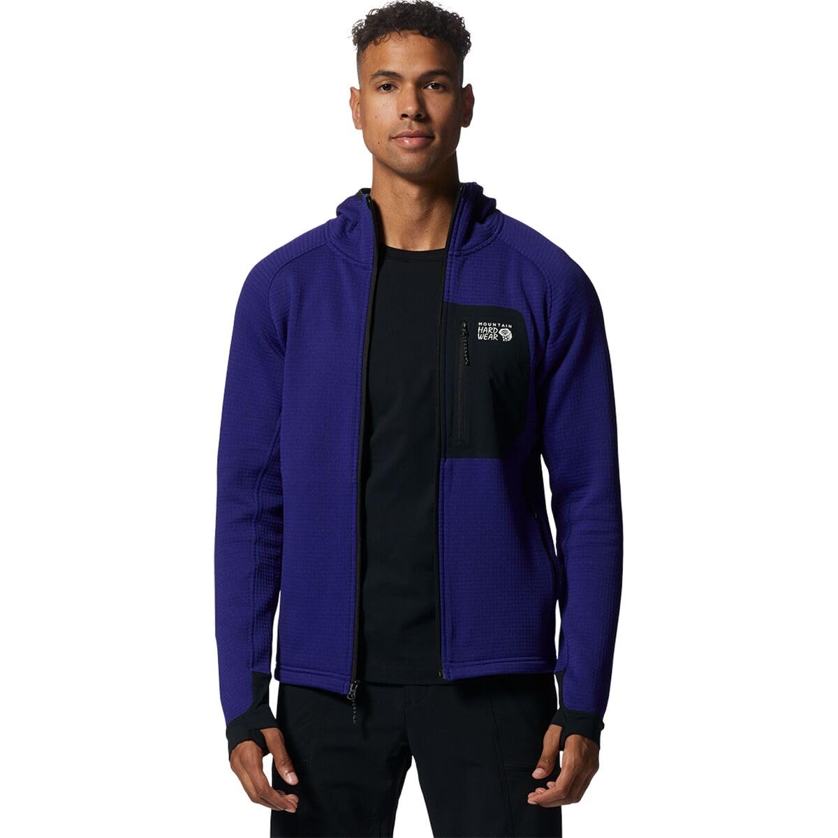 Image Showing Mountain Hardwear Men's Polartec Power Grid Full Zip Hoody - Product Type Men's Mid Layer - Buy Now $232.00 - Adventure Gear from Global Trekker