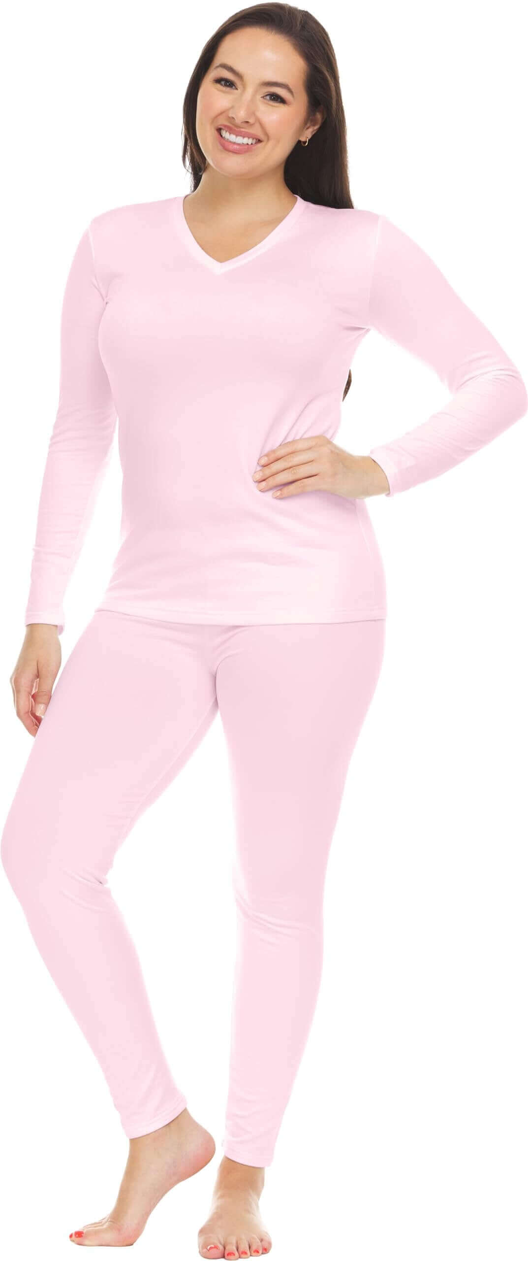 Image Showing Thermajane Long Johns Thermal Underwear for Women Fleece Lined Base Layer - Product Type Women's Base Layer Set - Buy Now $43.49 - Adventure Gear from Global Trekker