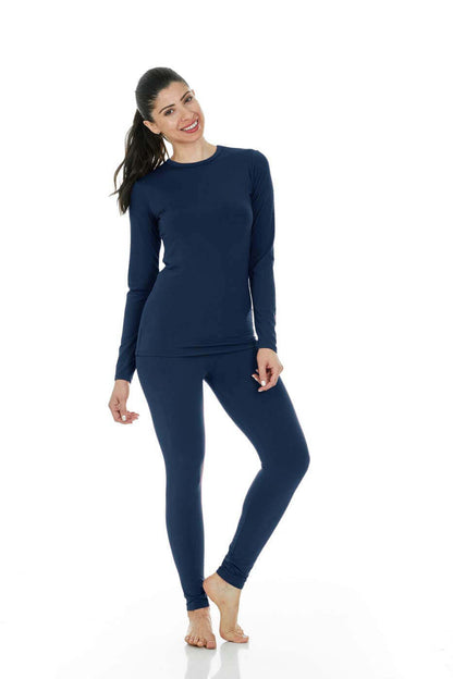 Image Showing Thermajane Long Johns Thermal Underwear for Women Fleece Lined Base Layer - Product Type Women's Base Layer Set - Buy Now $46.39 - Adventure Gear from Global Trekker