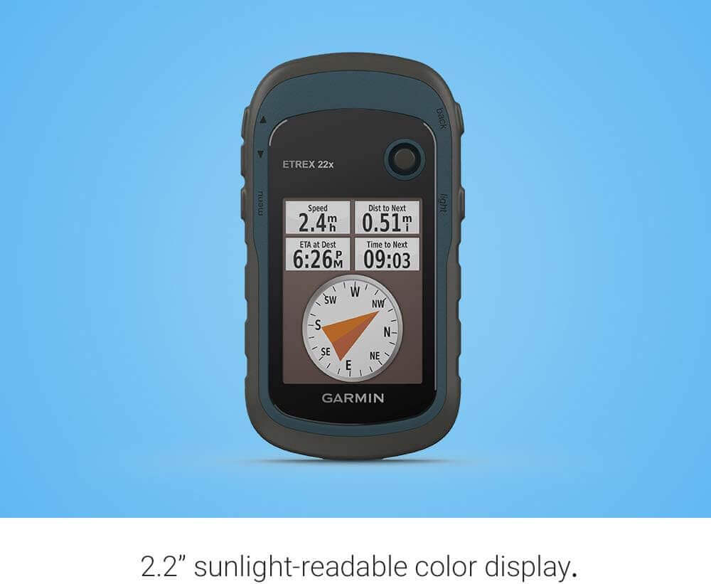 Image Showing Garmin 010-02256-00 eTrex 22x, Rugged Handheld GPS Navigator, Black/Navy - Product Type Hand Held GPS - Buy Now $324.79 - Adventure Gear from Global Trekker