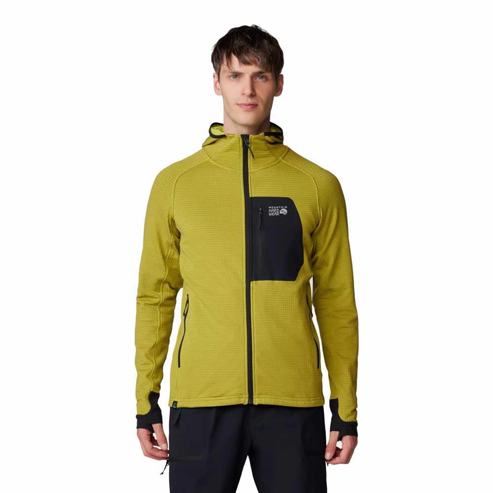 Image Showing Mountain Hardwear Men's Polartec Power Grid Full Zip Hoody - Product Type Men's Mid Layer - Buy Now $232.00 - Adventure Gear from Global Trekker