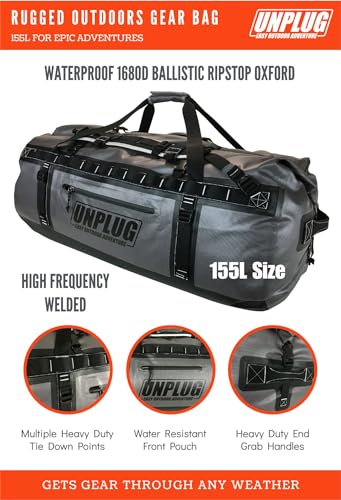 Image Showing UNPLUG Ultimate Adventure Bag -1680D Heavy Duty Waterproof Travel Duffel Bags - Product Type Duffel Bag - Buy Now $231.99 - Adventure Gear from Global Trekker