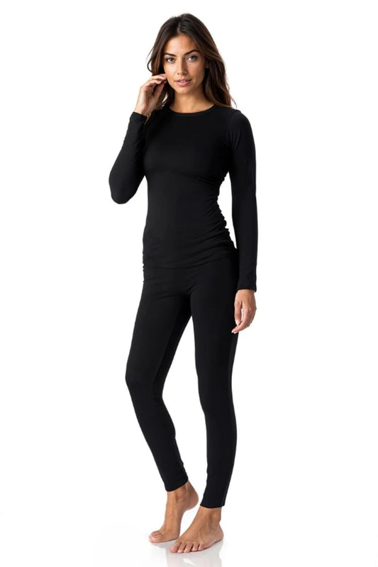 Image Showing Thermajane Long Johns Thermal Underwear for Women Fleece Lined Base Layer - Product Type Women's Base Layer Set - Buy Now $45.66 - Adventure Gear from Global Trekker