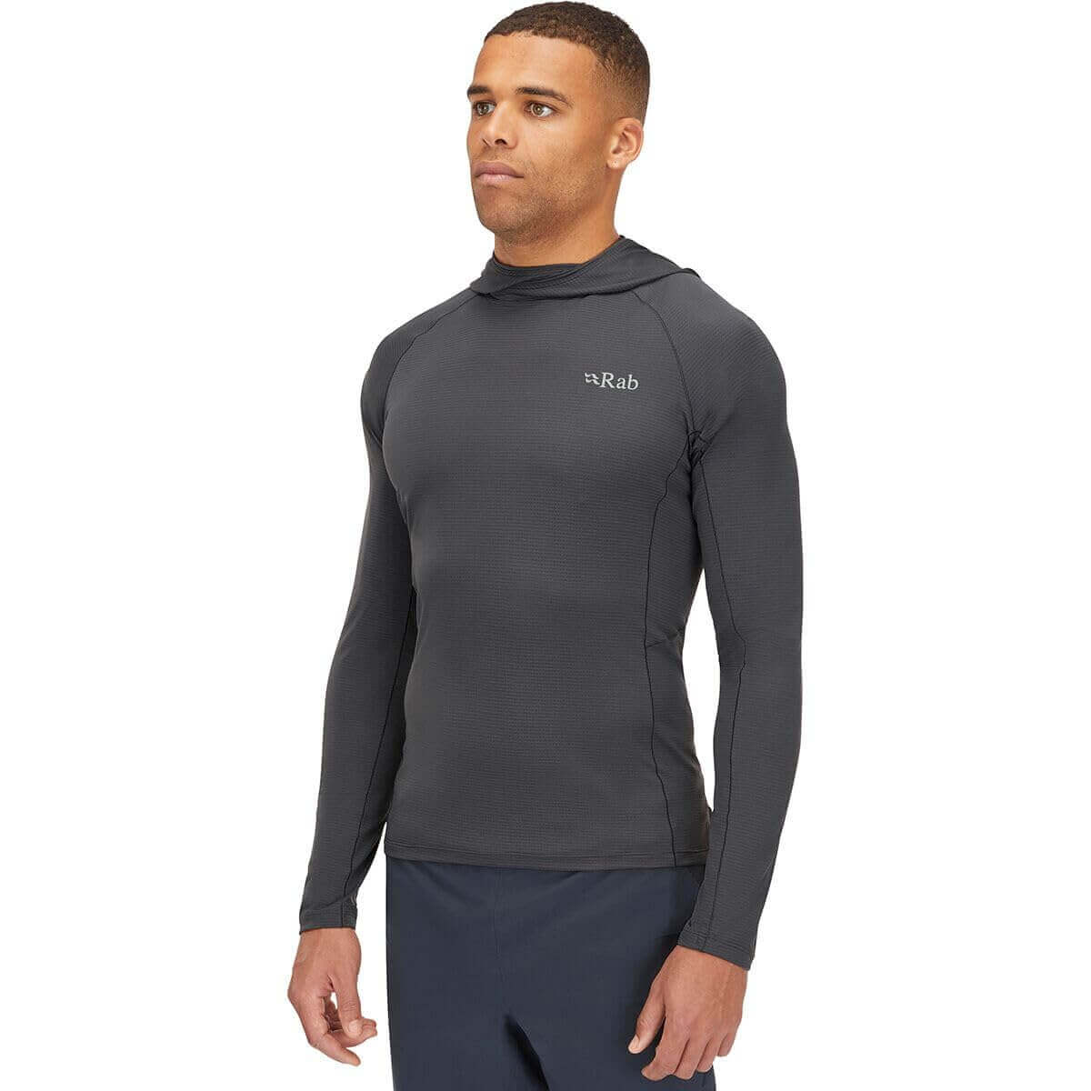 Image Showing Rab Men's Sonic Hoody - Lightweight Breathable Baselayer Shirt for Hiking & Trail Running - Product Type Men's Baselayer Shirt - Buy Now $101.50 - Adventure Gear from Global Trekker