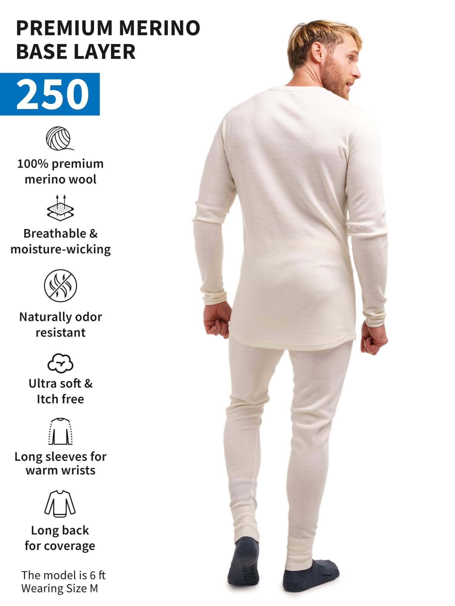 Image Showing Merino.tech Merino Wool Base Layer Mens Set - Thermal Underwear - Product Type Men's Base Layer Set - Buy Now $123.24 - Adventure Gear from Global Trekker