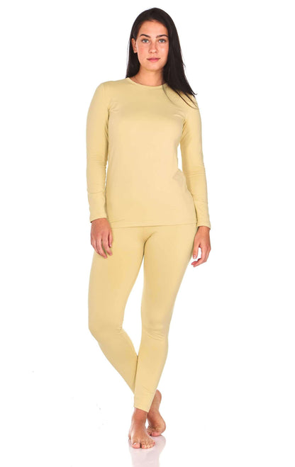 Image Showing Thermajane Long Johns Thermal Underwear for Women Fleece Lined Base Layer - Product Type Women's Base Layer Set - Buy Now $46.39 - Adventure Gear from Global Trekker