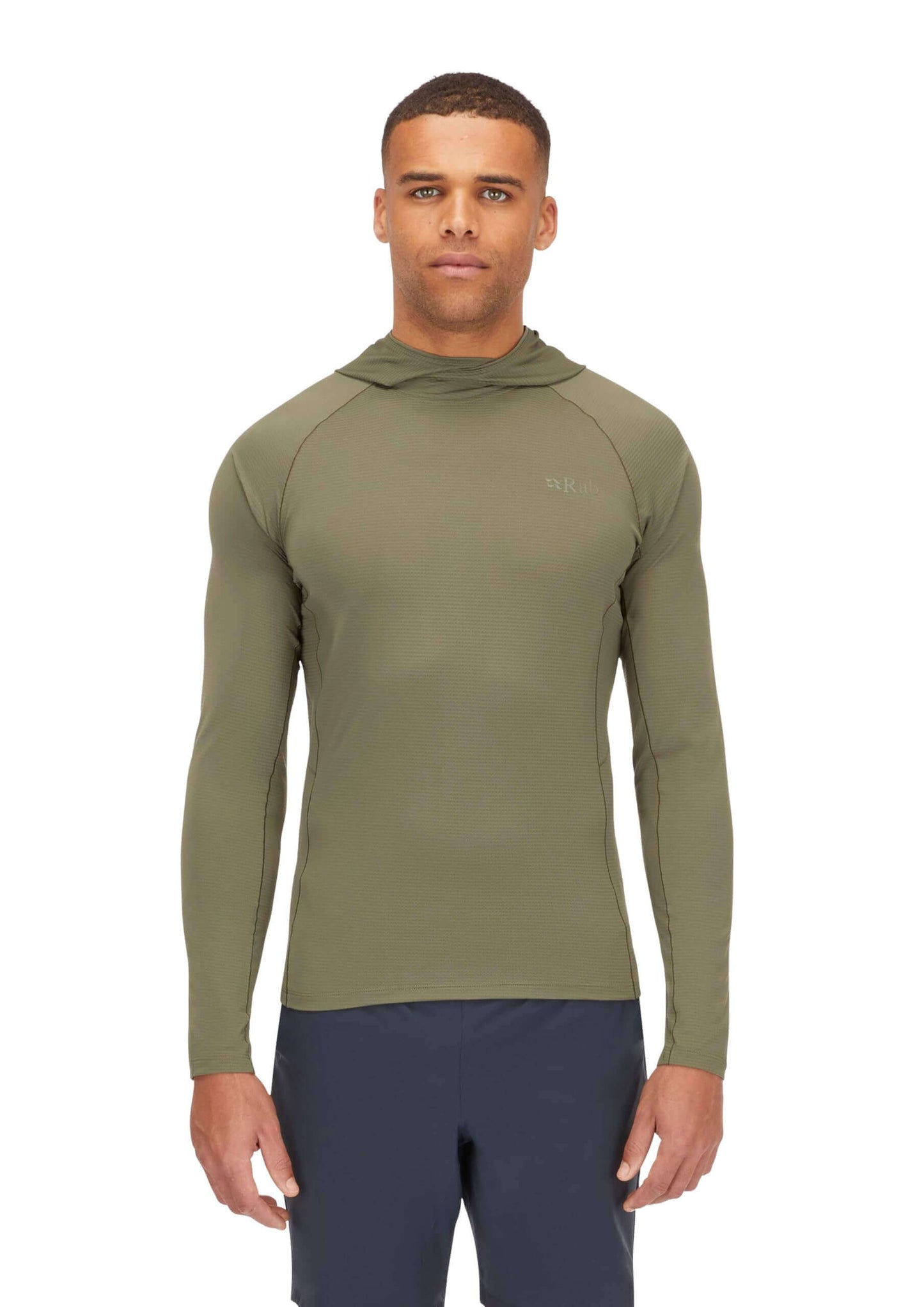 Image Showing Rab Men's Sonic Hoody - Lightweight Breathable Baselayer Shirt for Hiking & Trail Running - Product Type Men's Baselayer Shirt - Buy Now $101.50 - Adventure Gear from Global Trekker