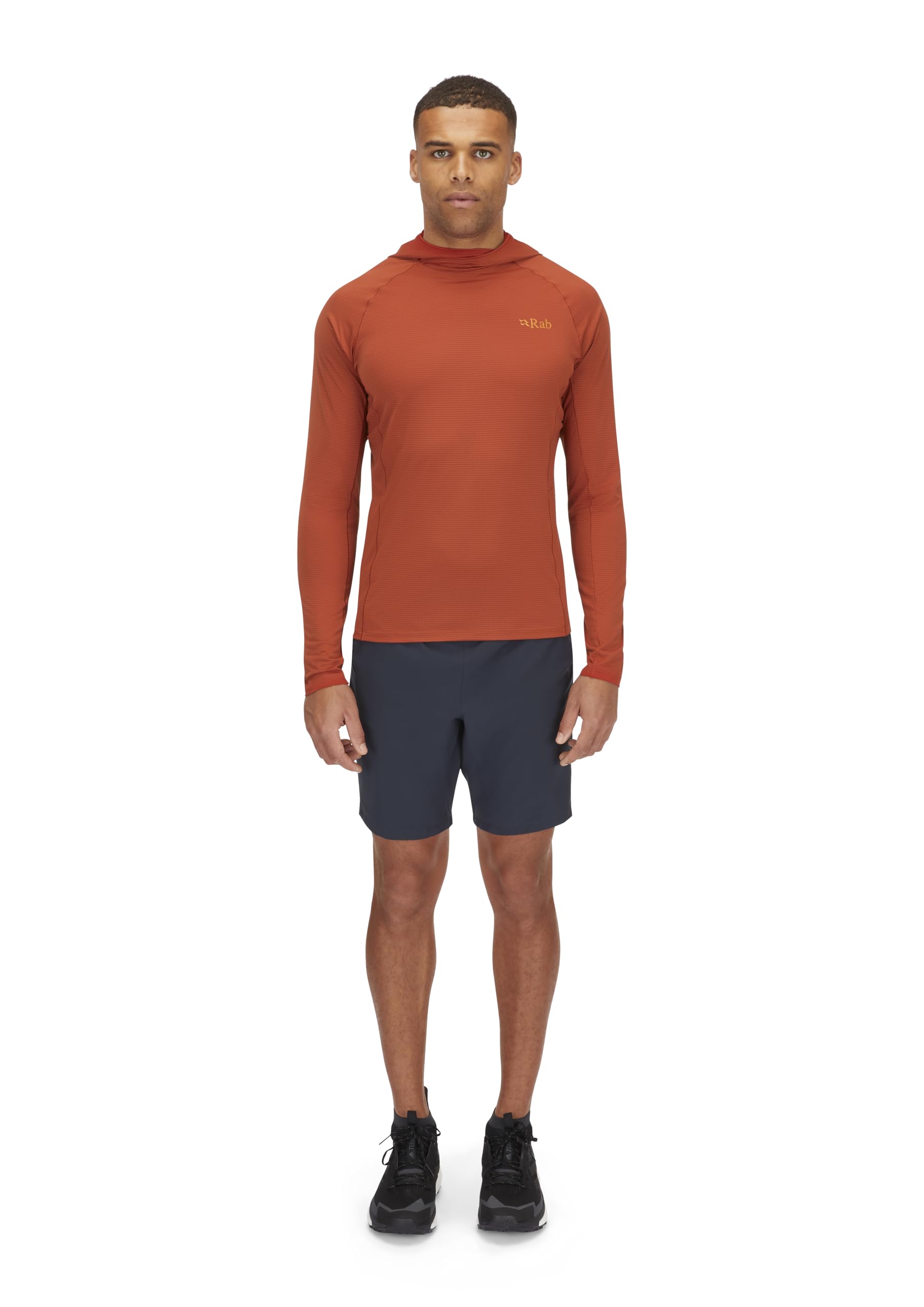 Image Showing Rab Men's Sonic Hoody - Lightweight Breathable Baselayer Shirt for Hiking & Trail Running - Product Type Men's Baselayer Shirt - Buy Now $101.50 - Adventure Gear from Global Trekker