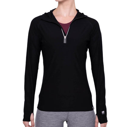 Image Showing MERIWOOL Women’s Base Layer Hoodie Lightweight Merino Wool Long Sleeve Thermal - Product Type Women's Base Layer Hoodie - Buy Now $92.80 - Adventure Gear from Global Trekker