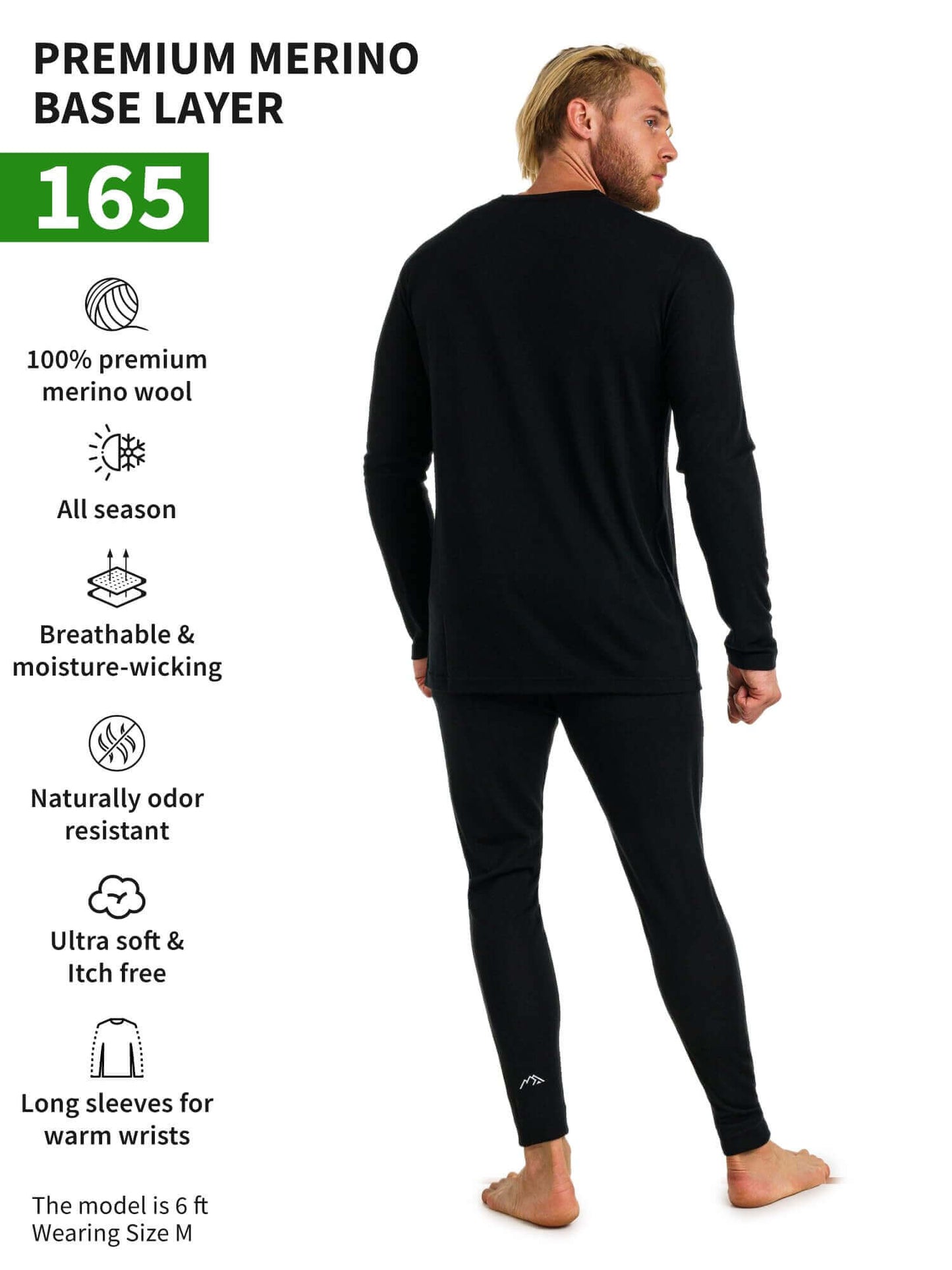 Image Showing Merino.tech Merino Wool Base Layer Mens Set - Thermal Underwear - Product Type Men's Base Layer Set - Buy Now $123.24 - Adventure Gear from Global Trekker