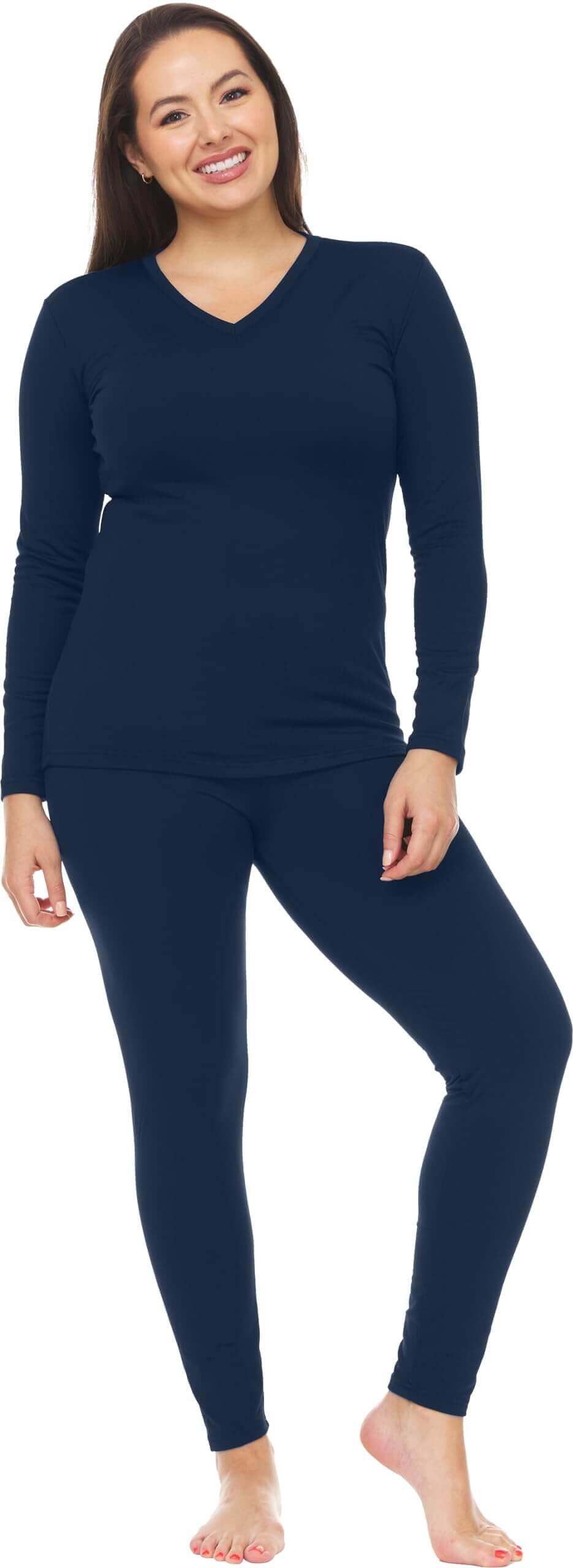 Image Showing Thermajane Long Johns Thermal Underwear for Women Fleece Lined Base Layer - Product Type Women's Base Layer Set - Buy Now $43.49 - Adventure Gear from Global Trekker