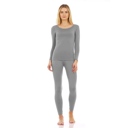 Image Showing Thermajane Long Johns Thermal Underwear for Women Fleece Lined Base Layer - Product Type Women's Base Layer Set - Buy Now $43.49 - Adventure Gear from Global Trekker