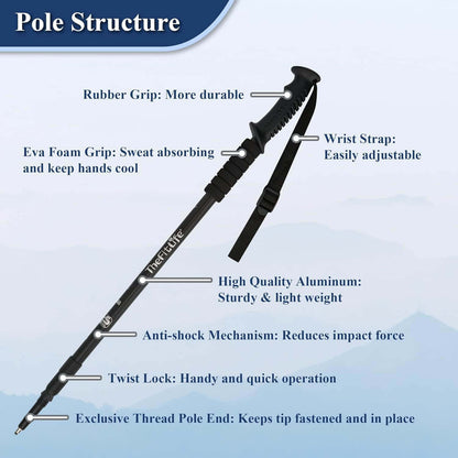 Image Showing TheFitLife Nordic Walking Trekking Poles - 2 Sticks with Anti-Shock and Quick Lock System - Product Type Hiking Poles - Buy Now $36.22 - Adventure Gear from Global Trekker