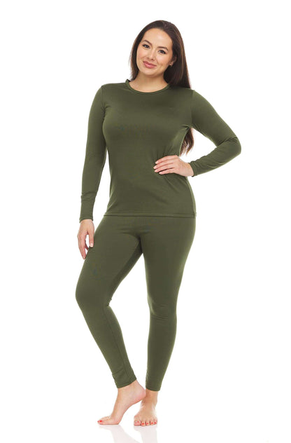 Image Showing Thermajane Long Johns Thermal Underwear for Women Fleece Lined Base Layer - Product Type Women's Base Layer Set - Buy Now $35.66 - Adventure Gear from Global Trekker