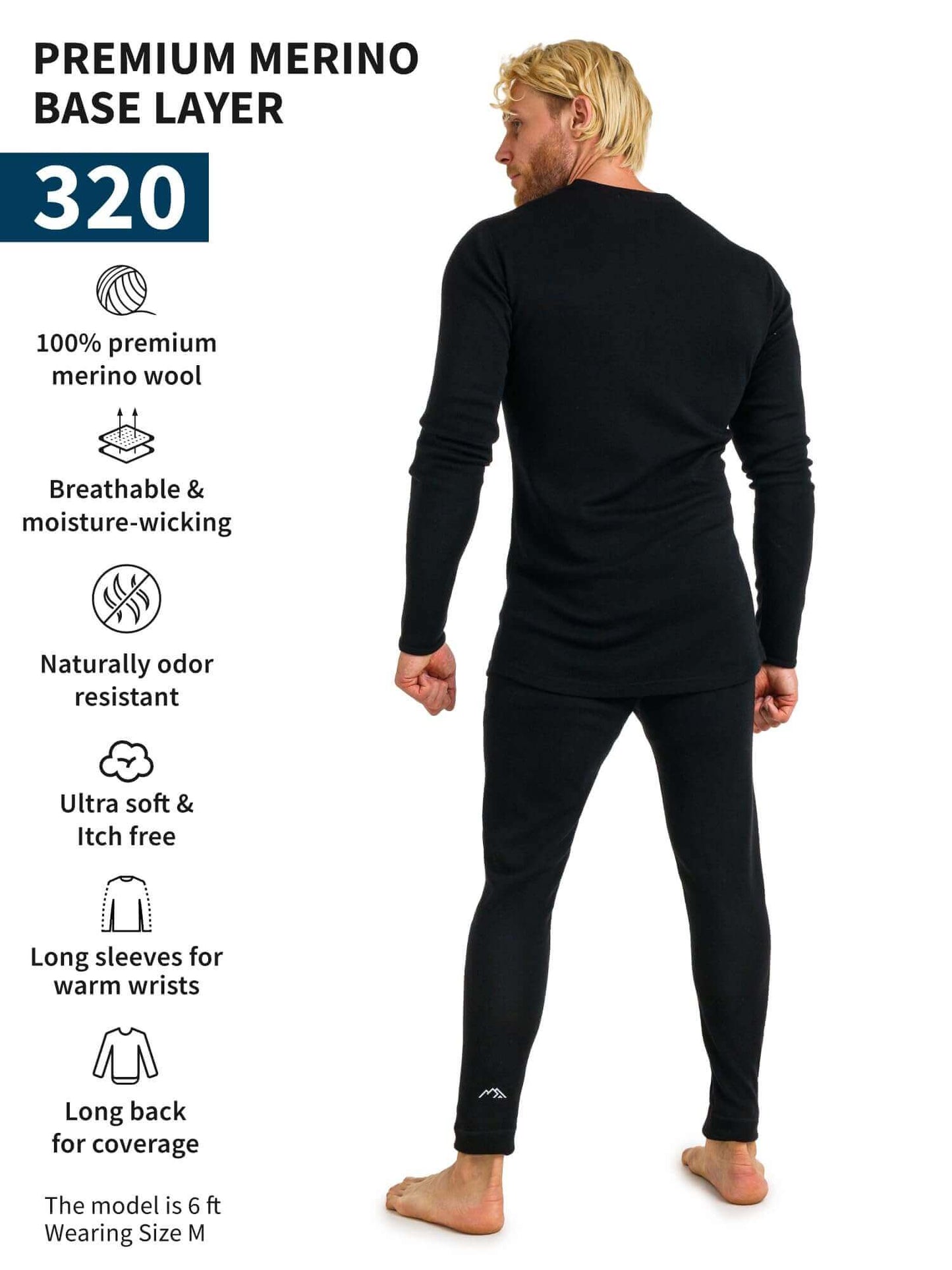 Image Showing Merino.tech Merino Wool Base Layer Mens Set - Thermal Underwear - Product Type Men's Base Layer Set - Buy Now $123.24 - Adventure Gear from Global Trekker