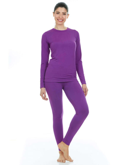 Image Showing Thermajane Long Johns Thermal Underwear for Women Fleece Lined Base Layer - Product Type Women's Base Layer Set - Buy Now $46.39 - Adventure Gear from Global Trekker