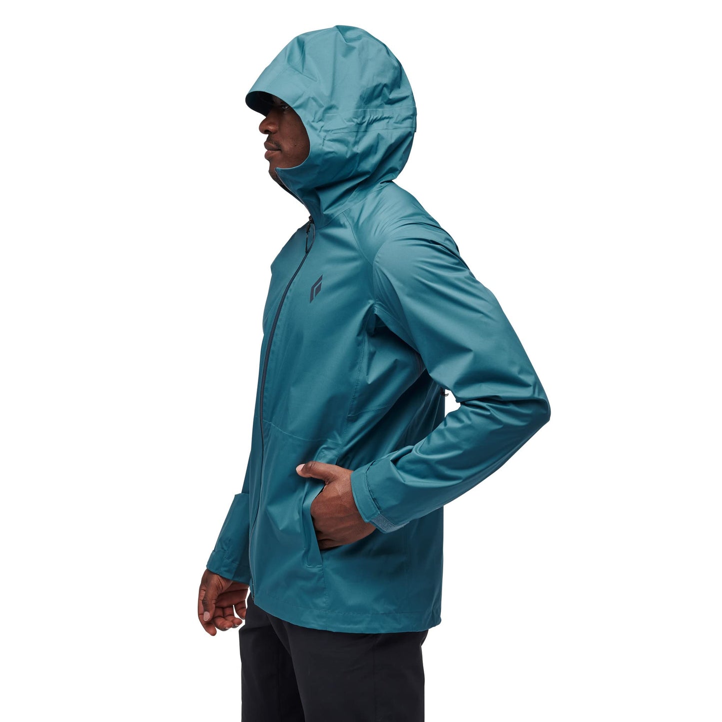 Image Showing BLACK DIAMOND Mens Stretch Waterproof-Breathlable Rain Jacket, Creek Blue - Product Type Men's Rain Jacket - Buy Now $145.03 - Adventure Gear from Global Trekker