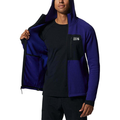 Image Showing Mountain Hardwear Men's Polartec Power Grid Full Zip Hoody - Product Type Men's Mid Layer - Buy Now $232.00 - Adventure Gear from Global Trekker