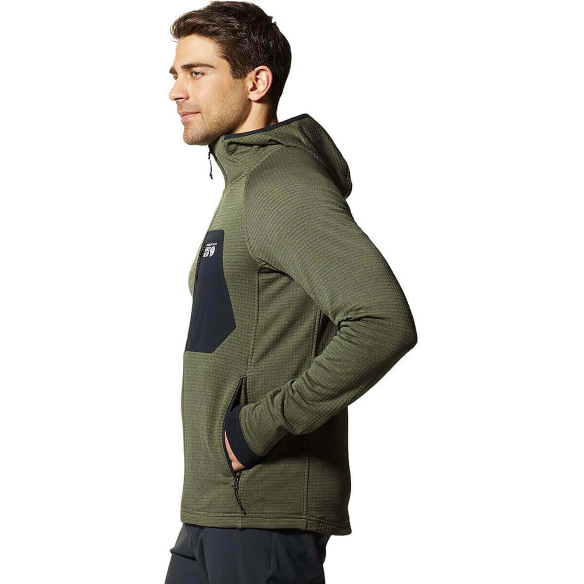 Image Showing Mountain Hardwear Men's Polartec Power Grid Full Zip Hoody - Product Type Men's Mid Layer - Buy Now $232.00 - Adventure Gear from Global Trekker