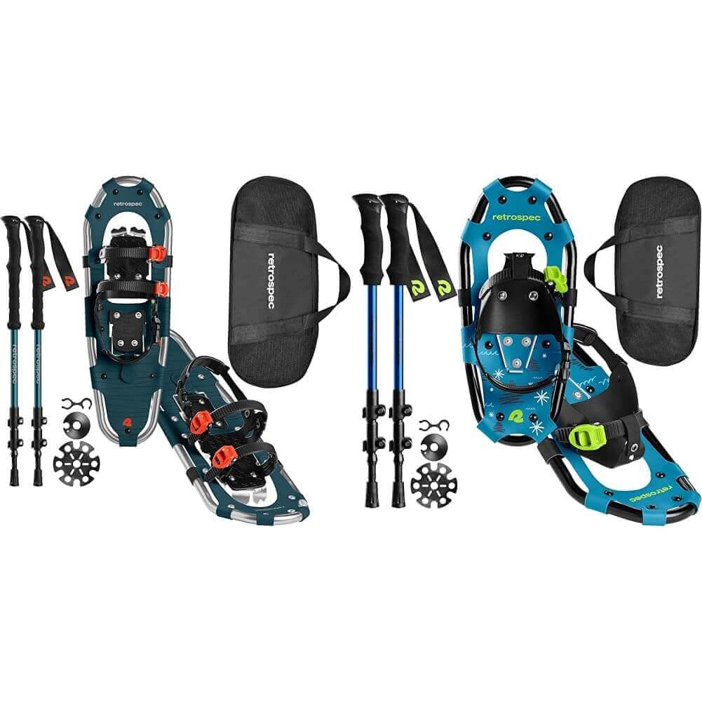 Image Showing Retrospec Drifter 21/25/30 Inch Snowshoes & Trekking Poles Bundle - Product Type Snowshoes - Buy Now $239.22 - Adventure Gear from Global Trekker