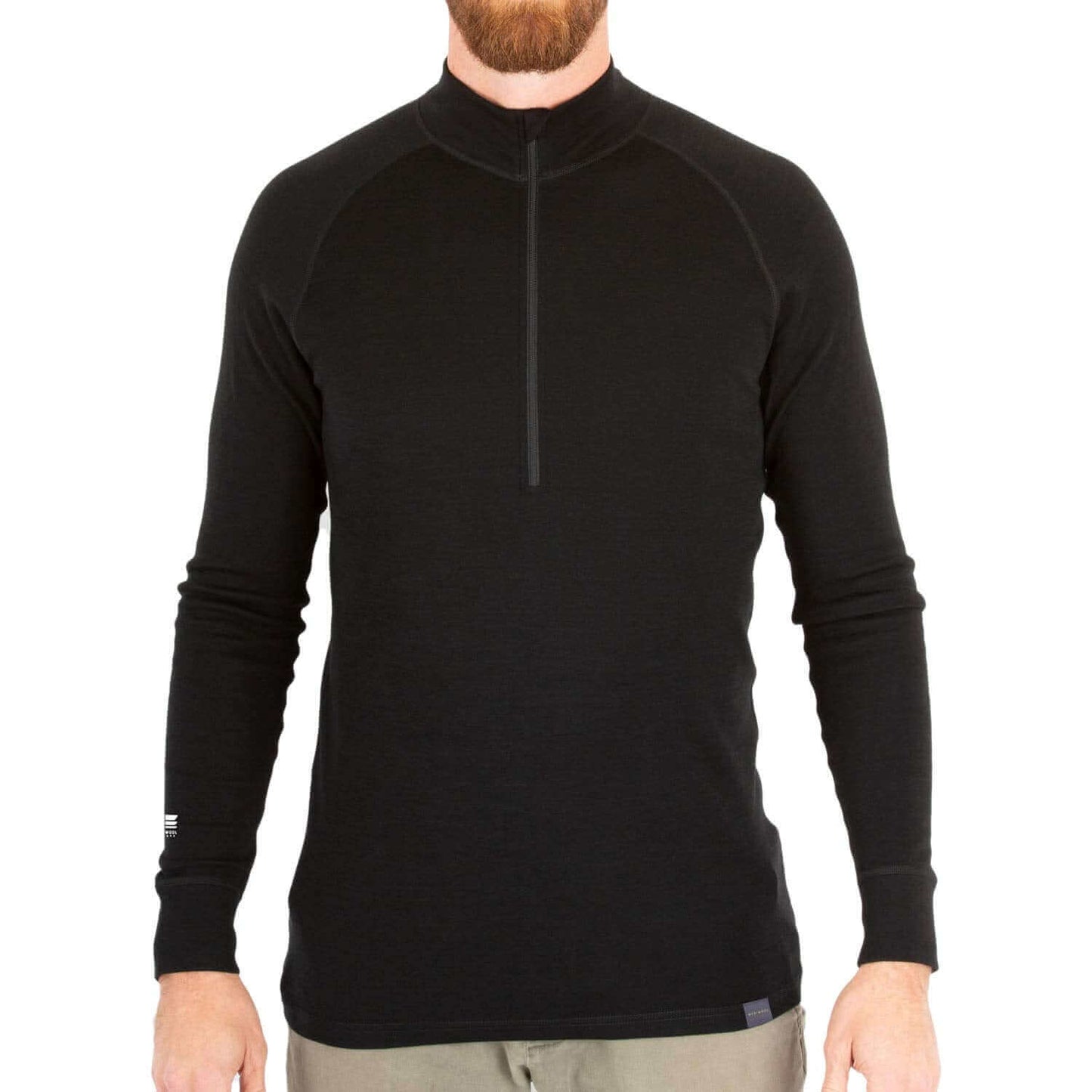 Image Showing MERIWOOL Mens Base Layer 100% Merino Wool Midweight 250g Half Zip Sweater for Men - Product Type Men's Base Layer Sweater - Buy Now $94.25 - Adventure Gear from Global Trekker