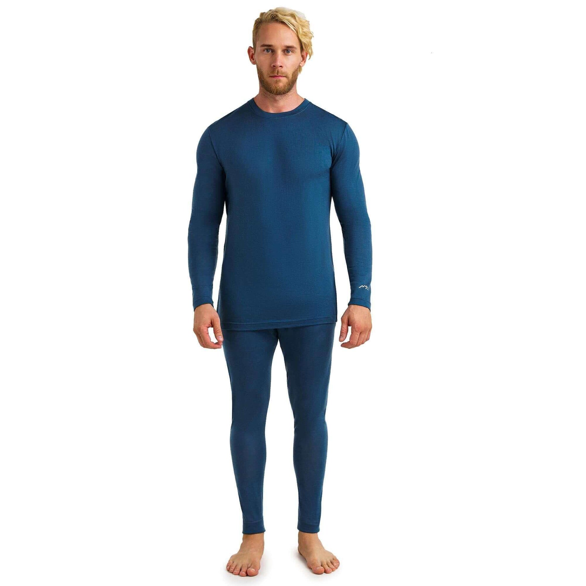 Image Showing Merino.tech Merino Wool Base Layer Mens Set - Thermal Underwear - Product Type Men's Base Layer Set - Buy Now $123.24 - Adventure Gear from Global Trekker