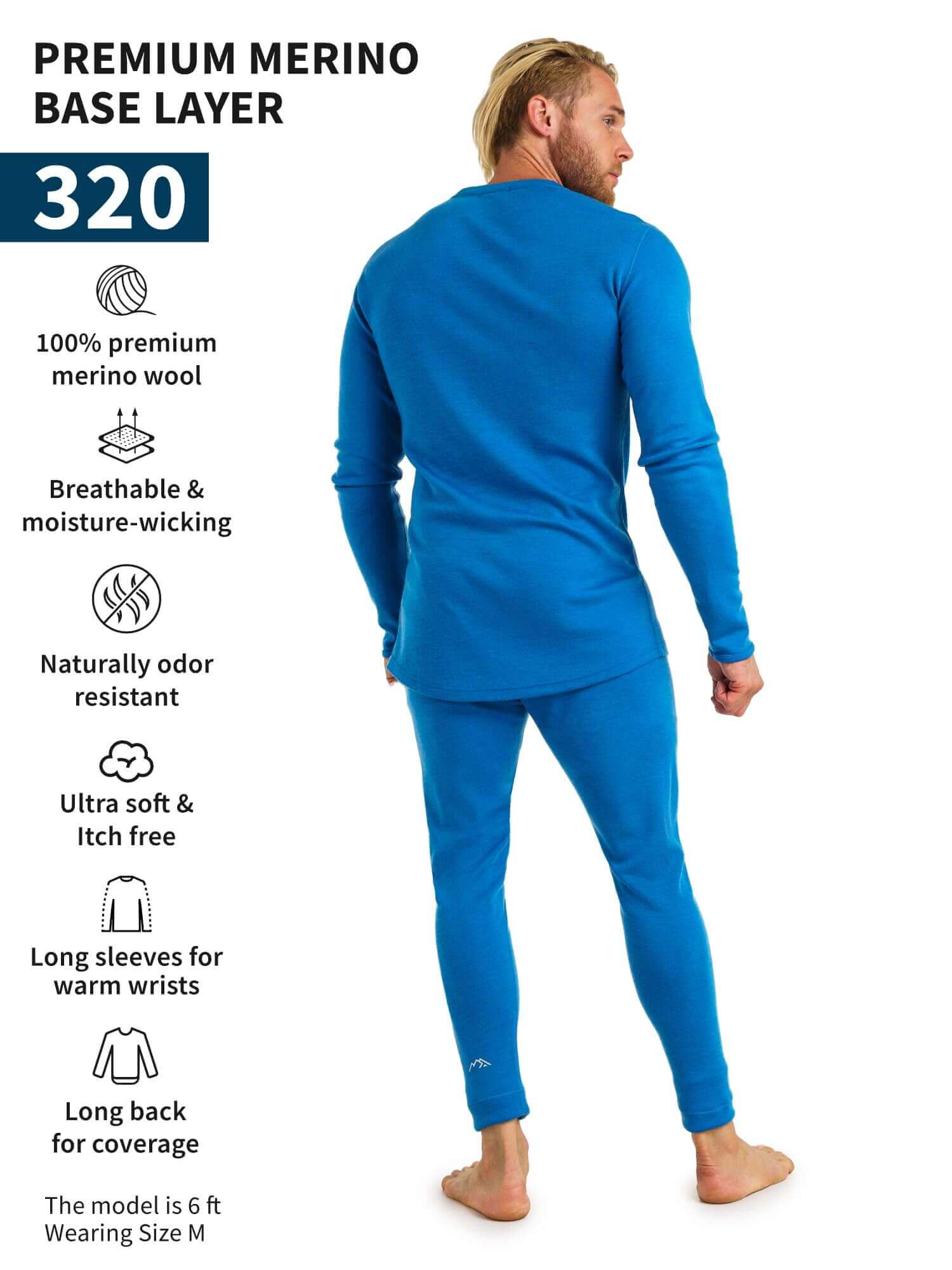 Image Showing Merino.tech Merino Wool Base Layer Mens Set - Thermal Underwear - Product Type Men's Base Layer Set - Buy Now $123.24 - Adventure Gear from Global Trekker