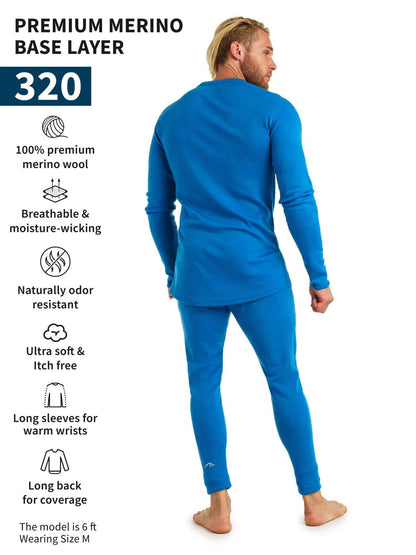 Image Showing Merino.tech Merino Wool Base Layer Mens Set - Thermal Underwear - Product Type Men's Base Layer Set - Buy Now $123.24 - Adventure Gear from Global Trekker