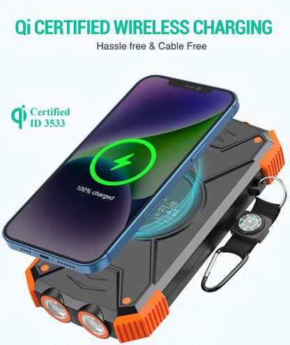 Image Showing BLAVOR Solar Charger Power Bank 10,000mAh, Portable Wireless Charger - Product Type Wireless Charger - Buy Now $43.49 - Adventure Gear from Global Trekker