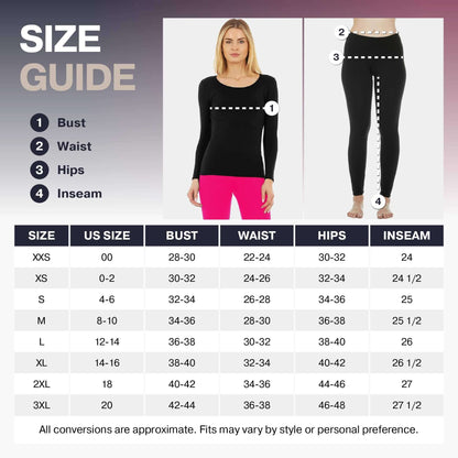 Image Showing Thermajane Long Johns Thermal Underwear for Women Fleece Lined Base Layer - Product Type Women's Base Layer Set - Buy Now $28.99 - Adventure Gear from Global Trekker