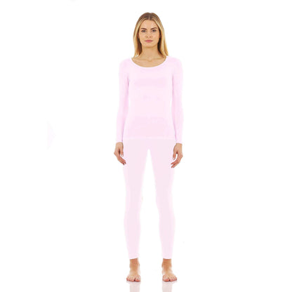 Image Showing Thermajane Long Johns Thermal Underwear for Women Fleece Lined Base Layer - Product Type Women's Base Layer Set - Buy Now $43.49 - Adventure Gear from Global Trekker