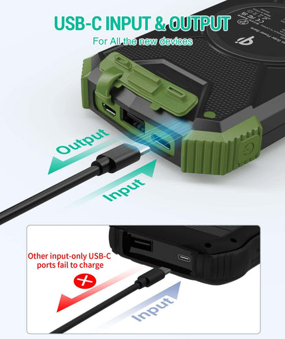 Image Showing BLAVOR Solar Charger Power Bank 10,000mAh, Portable Wireless Charger - Product Type Wireless Charger - Buy Now $43.49 - Adventure Gear from Global Trekker