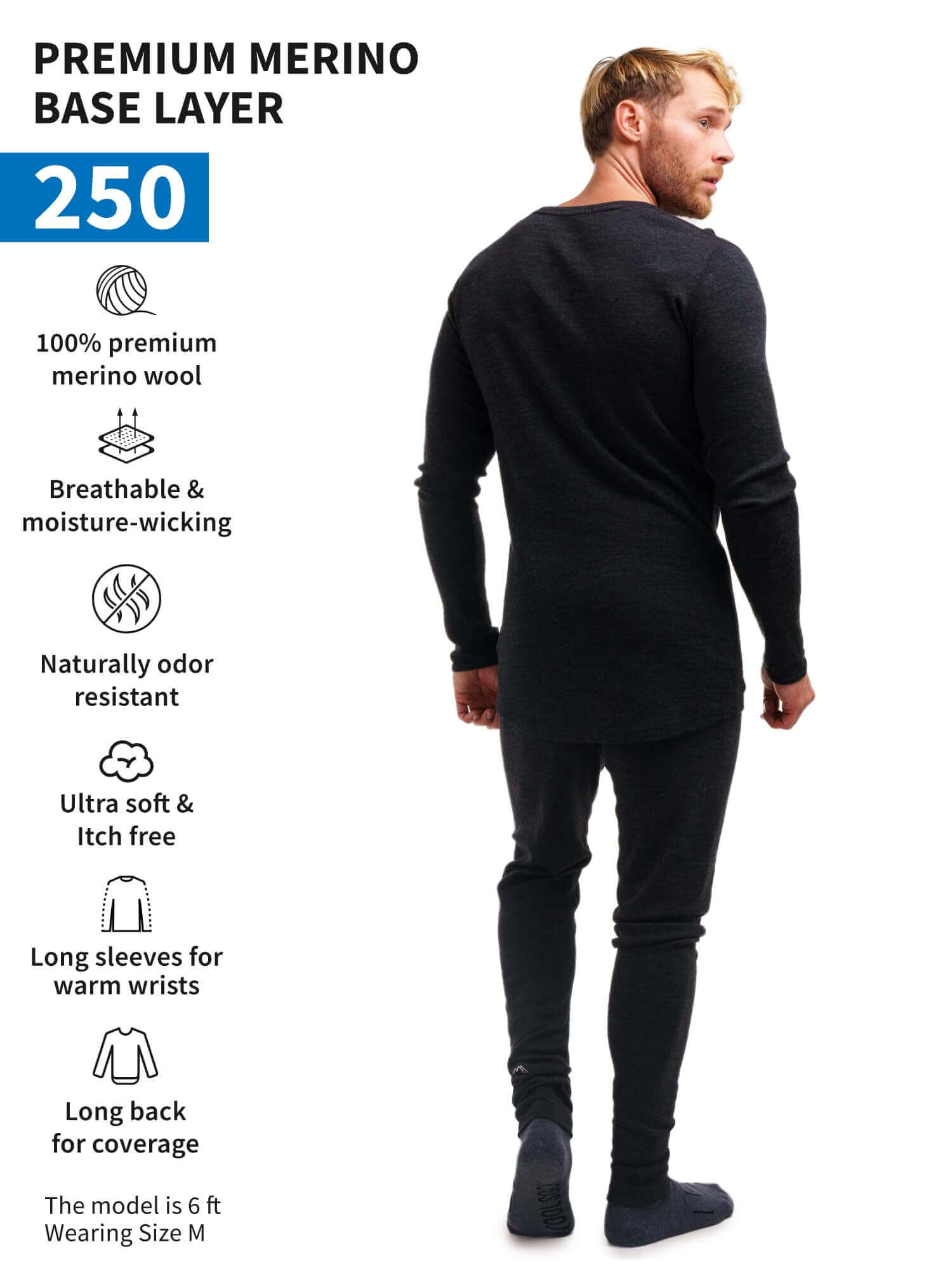 Image Showing Merino.tech Merino Wool Base Layer Mens Set - Thermal Underwear - Product Type Men's Base Layer Set - Buy Now $123.24 - Adventure Gear from Global Trekker