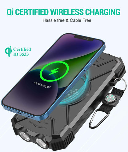 Image Showing BLAVOR Solar Charger Power Bank 10,000mAh, Portable Wireless Charger - Product Type Wireless Charger - Buy Now $43.49 - Adventure Gear from Global Trekker