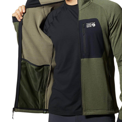 Image Showing Mountain Hardwear Men's Polartec Power Grid Full Zip Hoody - Product Type Men's Mid Layer - Buy Now $232.00 - Adventure Gear from Global Trekker