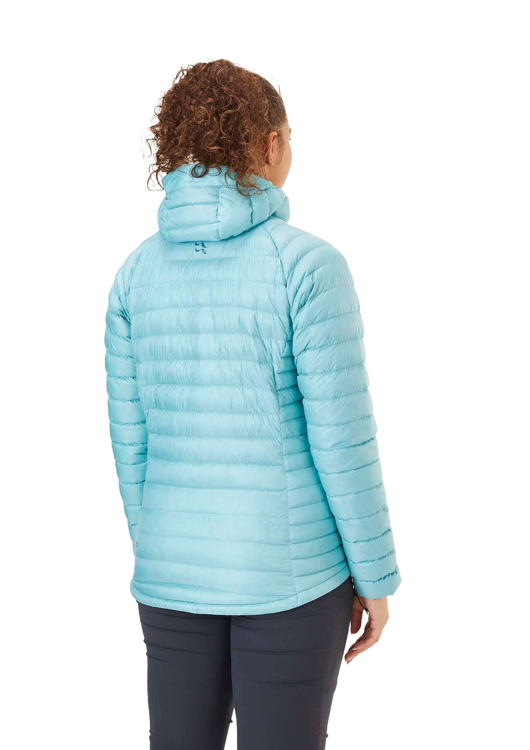 Image Showing Rab Women's Microlight Alpine 700-Fill Down Hooded Puffer Jacket for Hiking & Skiing - Product Type Puffer Jacket - Buy Now $427.75 - Adventure Gear from Global Trekker