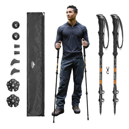 Image Showing Lightweight Aircraft-Grade Aluminum Trekking Poles with Extended Down Grip Plus Tip Kit - Product Type Trekking Poles - Buy Now $34.43 - Adventure Gear from Global Trekker