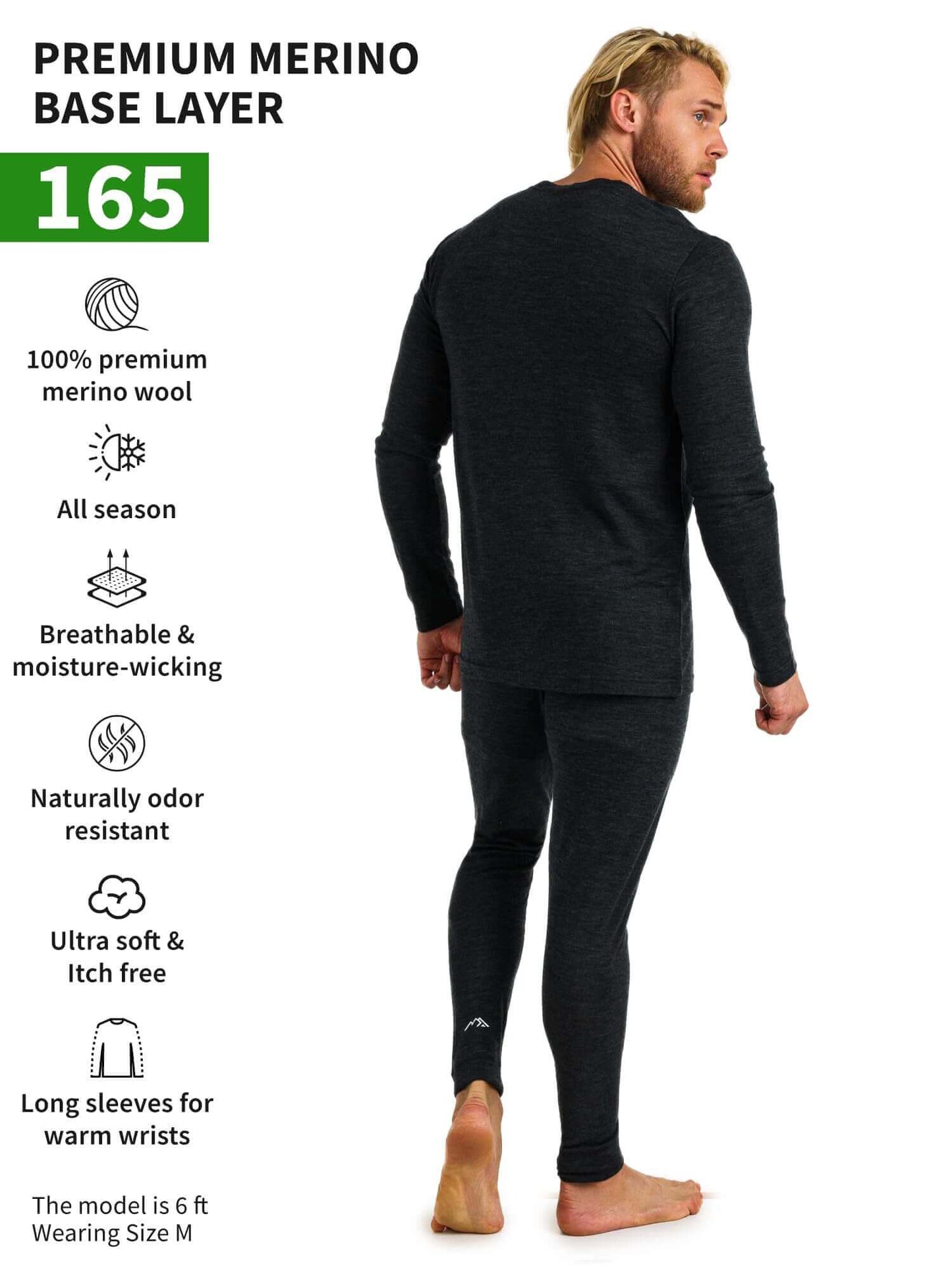 Image Showing Merino.tech Merino Wool Base Layer Mens Set - Thermal Underwear - Product Type Men's Base Layer Set - Buy Now $123.24 - Adventure Gear from Global Trekker