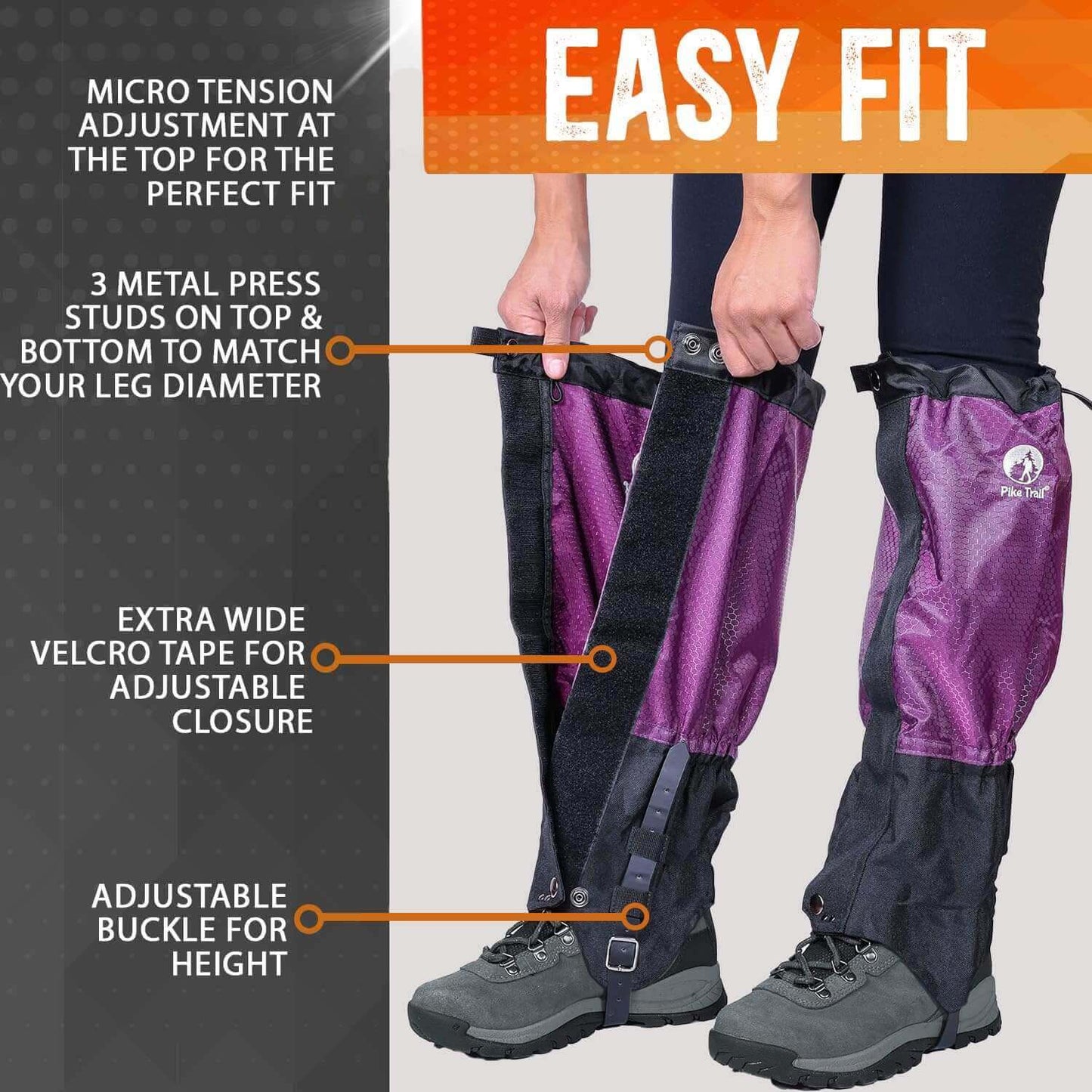 Image Showing Pike Trail Waterproof Adjustable Leg Gaiters: for Hiking in Mud, Sand, and Snow - Product Type Gaiters - Buy Now $66.98 - Adventure Gear from Global Trekker