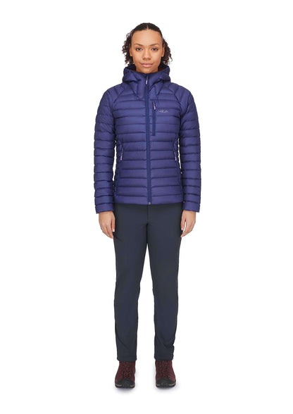 Image Showing Rab Women's Microlight Alpine 700-Fill Down Hooded Puffer Jacket for Hiking & Skiing - Product Type Puffer Jacket - Buy Now $427.75 - Adventure Gear from Global Trekker