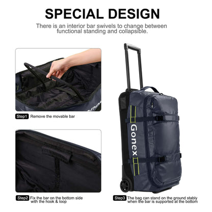 Image Showing Gonex Rolling Duffle Bag with Wheels, 100L Water Repellent - Product Type Duffel Bag - Buy Now $192.24 - Adventure Gear from Global Trekker