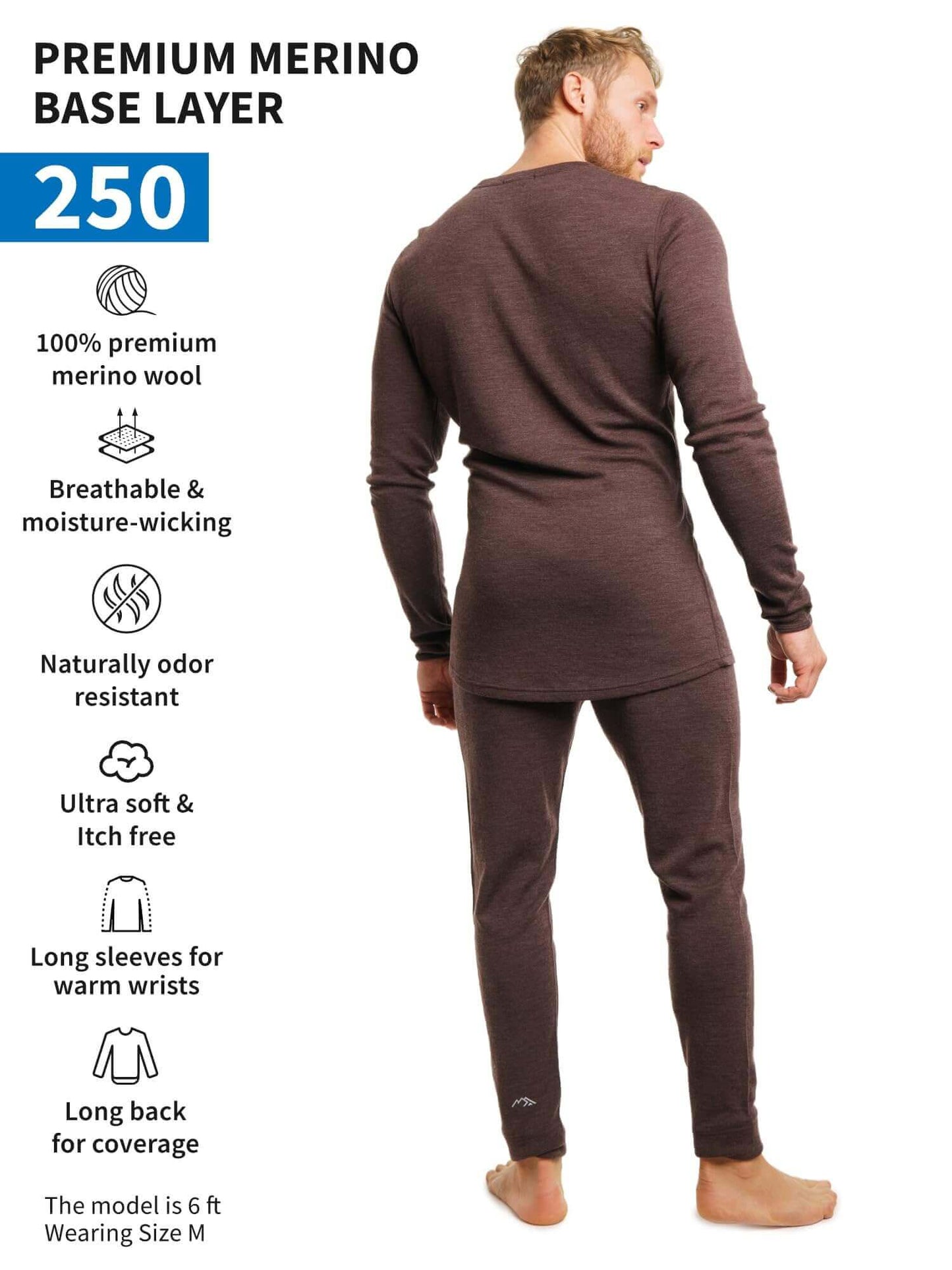 Image Showing Merino.tech Merino Wool Base Layer Mens Set - Thermal Underwear - Product Type Men's Base Layer Set - Buy Now $123.24 - Adventure Gear from Global Trekker