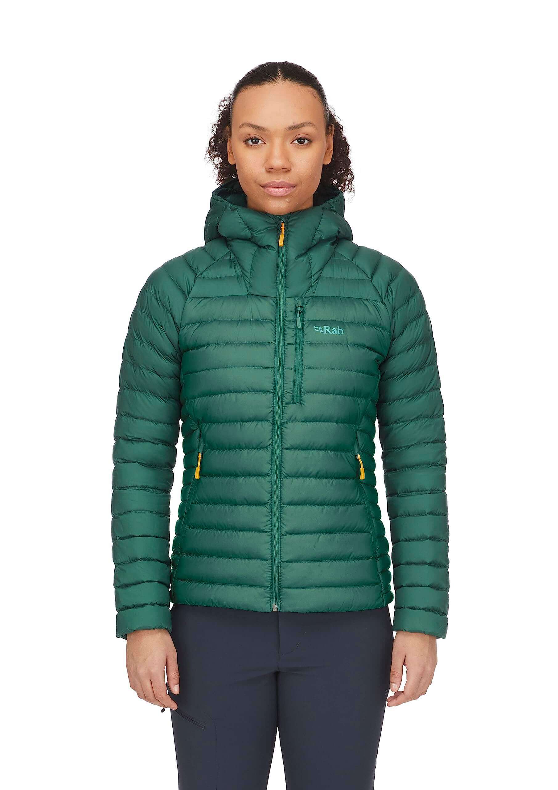 Image Showing Rab Women's Microlight Alpine 700-Fill Down Hooded Puffer Jacket for Hiking & Skiing - Product Type Puffer Jacket - Buy Now $427.75 - Adventure Gear from Global Trekker