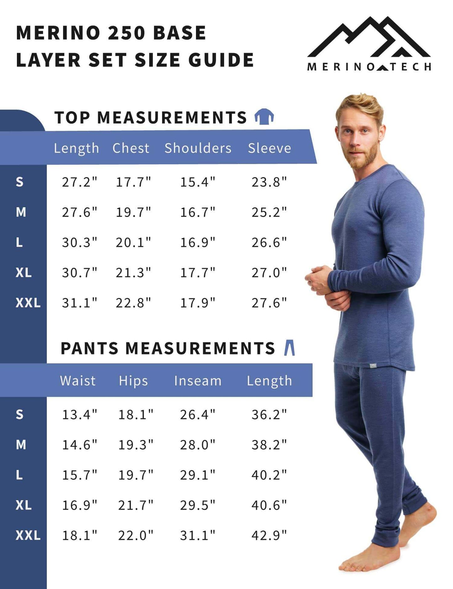 Image Showing Merino.tech Merino Wool Base Layer Mens Set - Thermal Underwear - Product Type Men's Base Layer Set - Buy Now $123.24 - Adventure Gear from Global Trekker