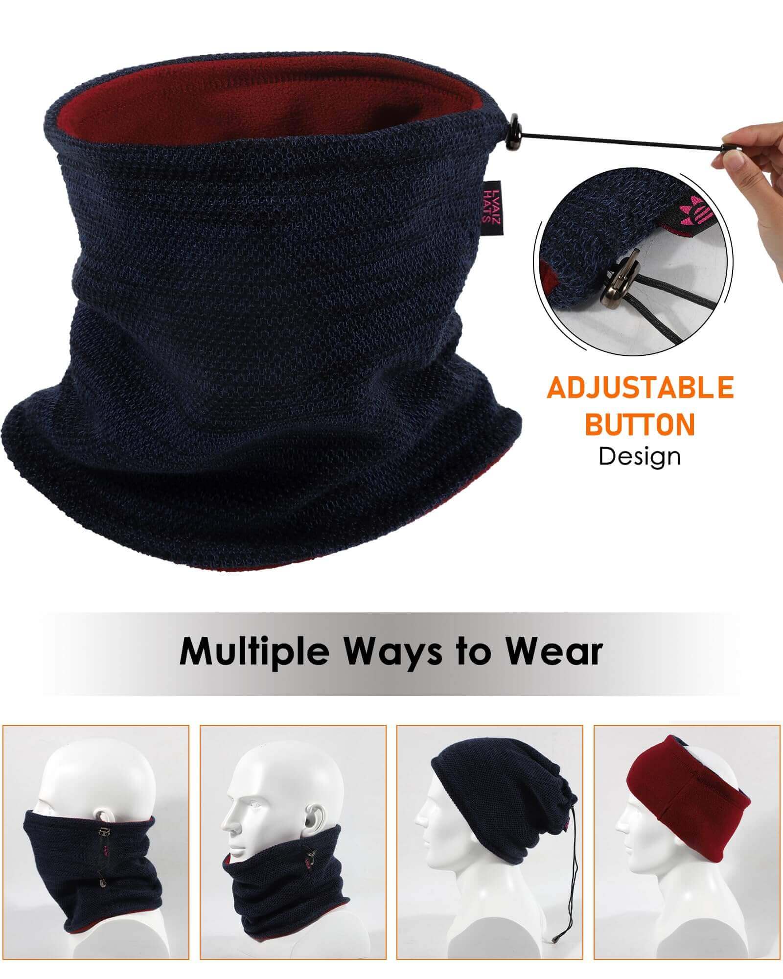 Image Showing Winter Beanie Skull Cap Neck Warmer Gaiter Set - Product Type Beanie - Buy Now $27.54 - Adventure Gear from Global Trekker