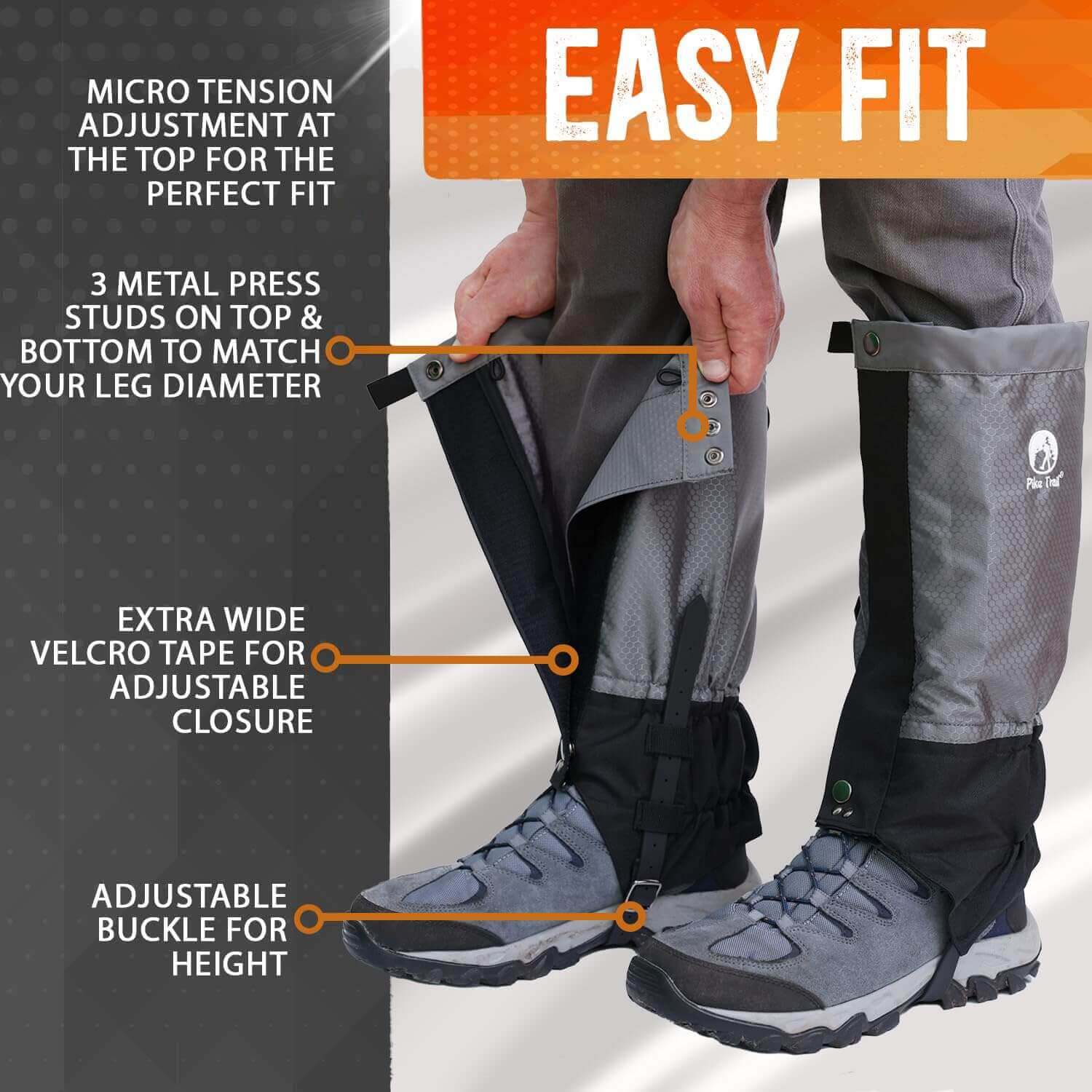 Image Showing Pike Trail Waterproof Adjustable Leg Gaiters: for Hiking in Mud, Sand, and Snow - Product Type Gaiters - Buy Now $66.98 - Adventure Gear from Global Trekker