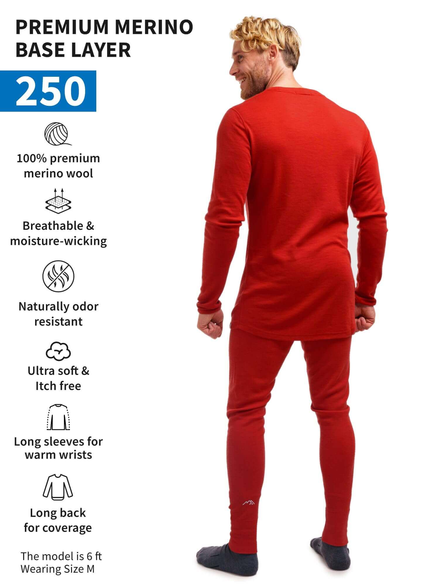 Image Showing Merino.tech Merino Wool Base Layer Mens Set - Thermal Underwear - Product Type Men's Base Layer Set - Buy Now $123.24 - Adventure Gear from Global Trekker