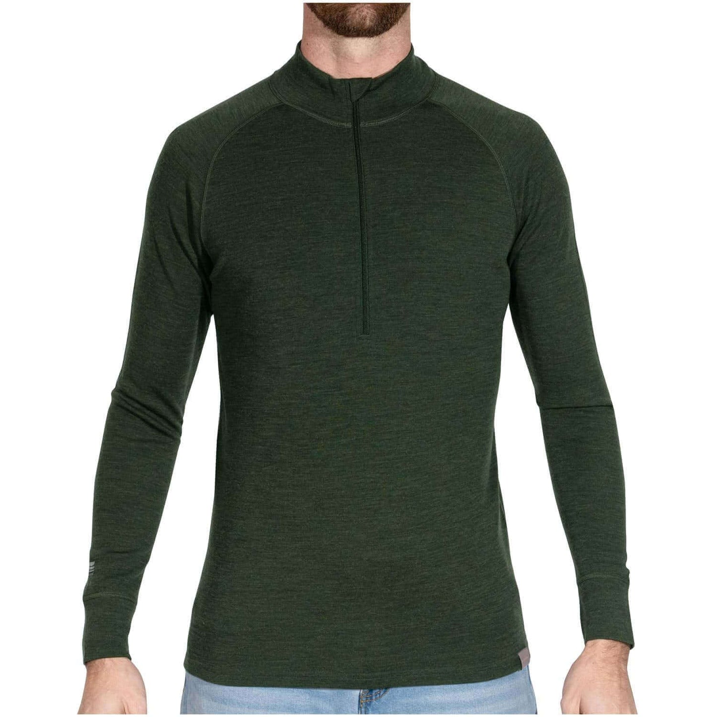 Image Showing MERIWOOL Mens Base Layer 100% Merino Wool Midweight 250g Half Zip Sweater for Men - Product Type Men's Base Layer Sweater - Buy Now $94.25 - Adventure Gear from Global Trekker