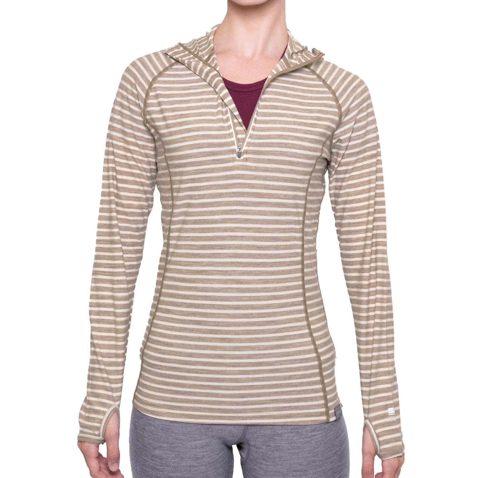 Image Showing MERIWOOL Women’s Base Layer Hoodie Lightweight Merino Wool Long Sleeve Thermal - Product Type Women's Base Layer Hoodie - Buy Now $92.80 - Adventure Gear from Global Trekker